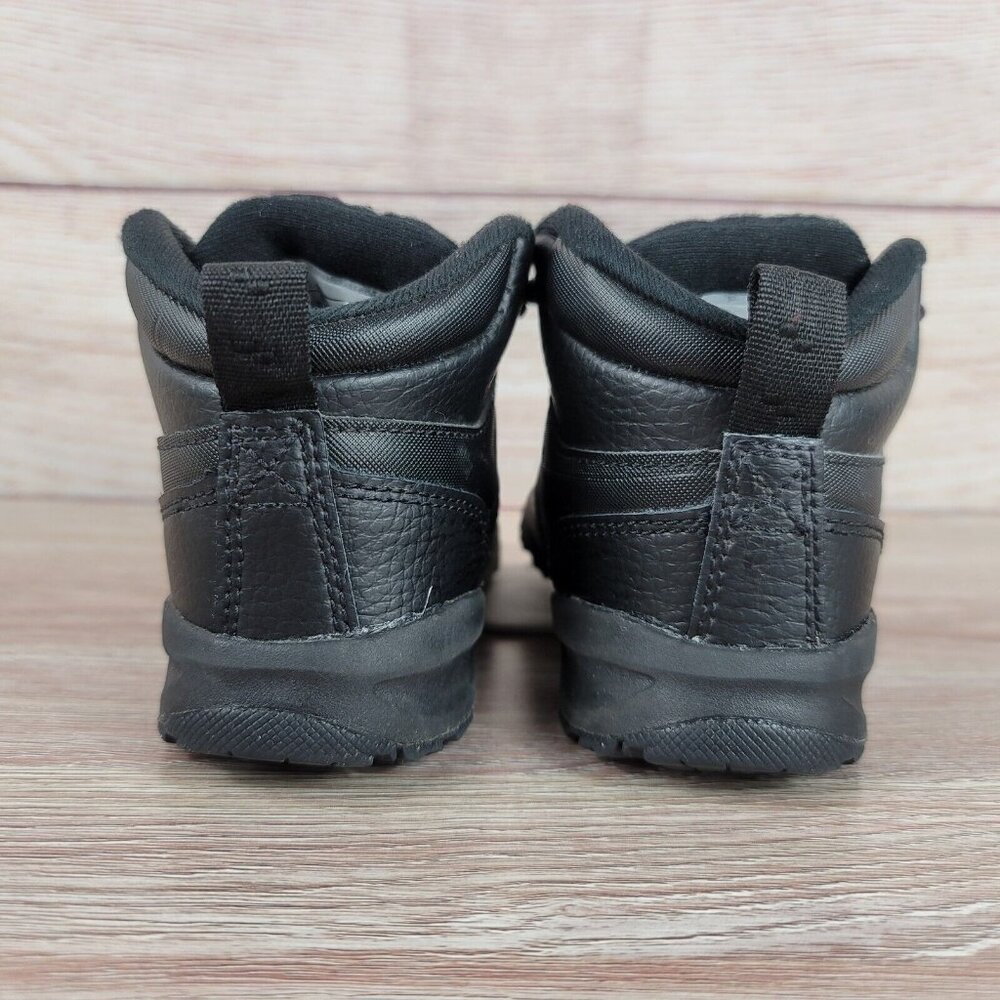 Nike Manoa Black Leather Boots Kids Toddler Size 7C Lace Up Shoes BQ5374-001 - Picture 5 of 8